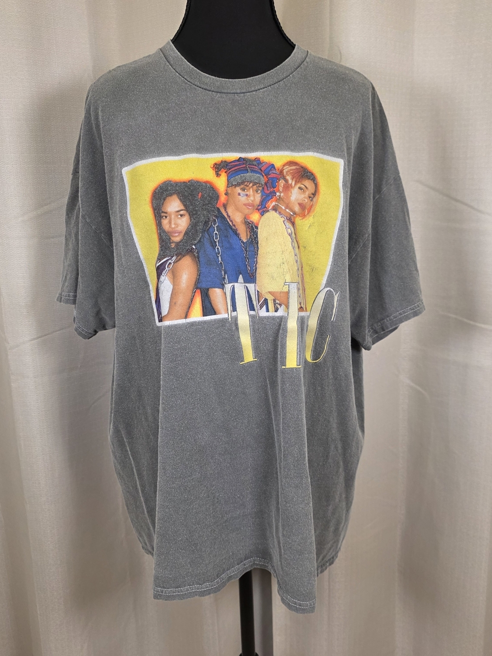TLC Gray Graphic Tee with White Print